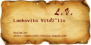 Laskovits Vitális névjegykártya